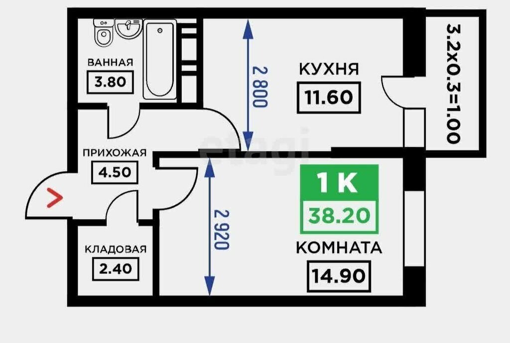 квартира г Краснодар р-н Прикубанский ул Дубравная 1 ЖК «Открытие» фото 8