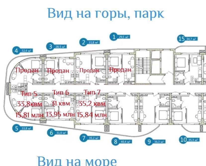 квартира г Ялта ул Дражинского 45а ЖК «SkyPlaza 3.0» фото 10