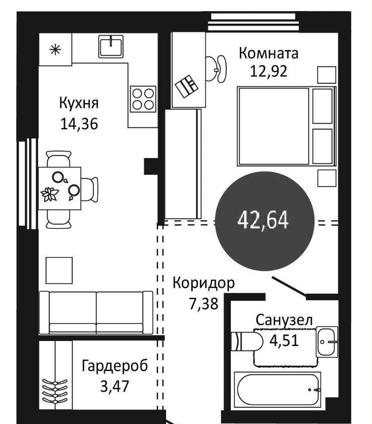 квартира г Новосибирск р-н Октябрьский ул Рябиновая 1 ЖК «1 на Рябиновой» фото 1