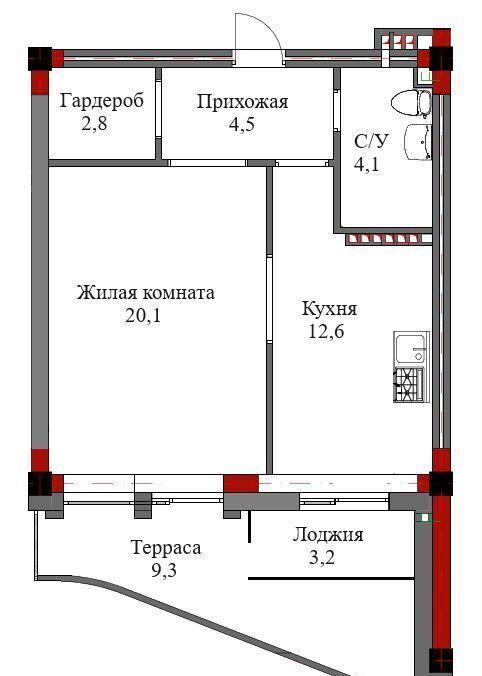 квартира г Нальчик Центр пр-кт Шогенцукова 21в ЖК «Хамада» фото 17