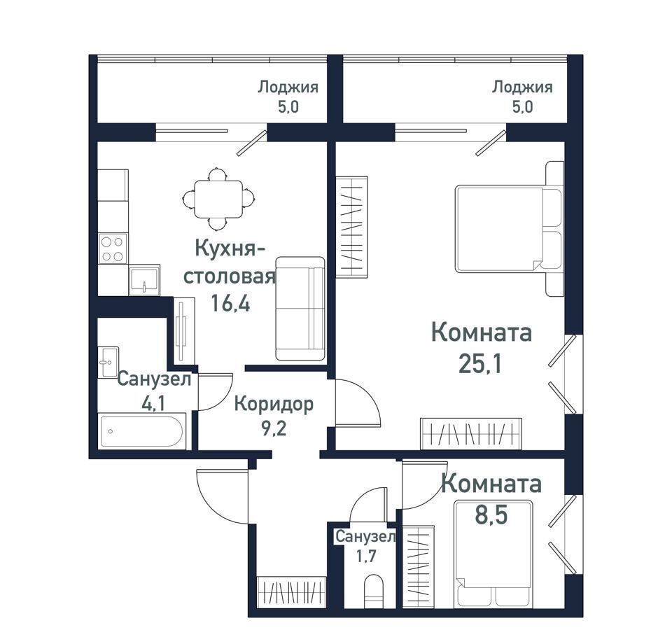 квартира г Челябинск Западный ЖК «Притяжение» 4 ул. им. ефрейтора Потехина фото 1