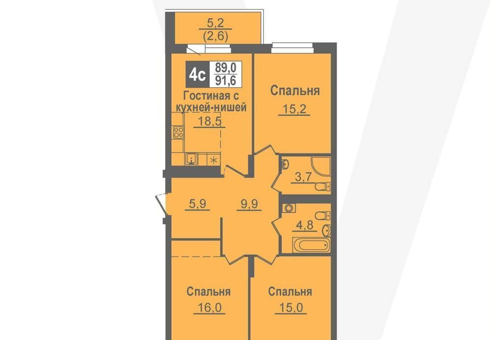 квартира рп Кольцово ул Преображенская 21 Мкр. «Никольский» з/у 1 фото 1