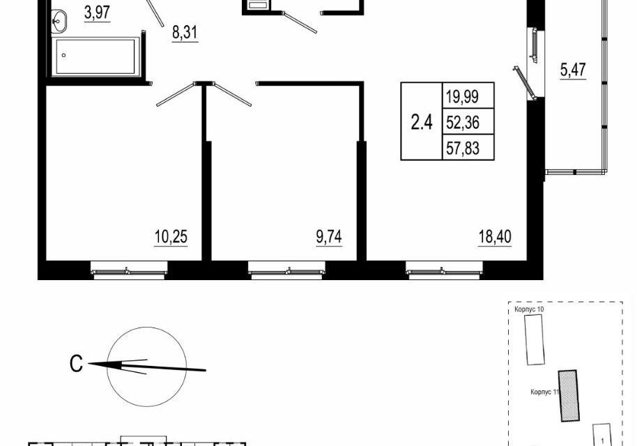 квартира р-н Всеволожский п Бугры ул Тихая 7/3 фото 1