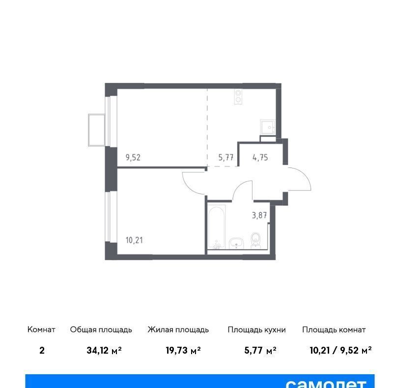 квартира городской округ Ленинский д Мисайлово ЖК «Пригород Лесное» к 13. 2, Видное фото 1