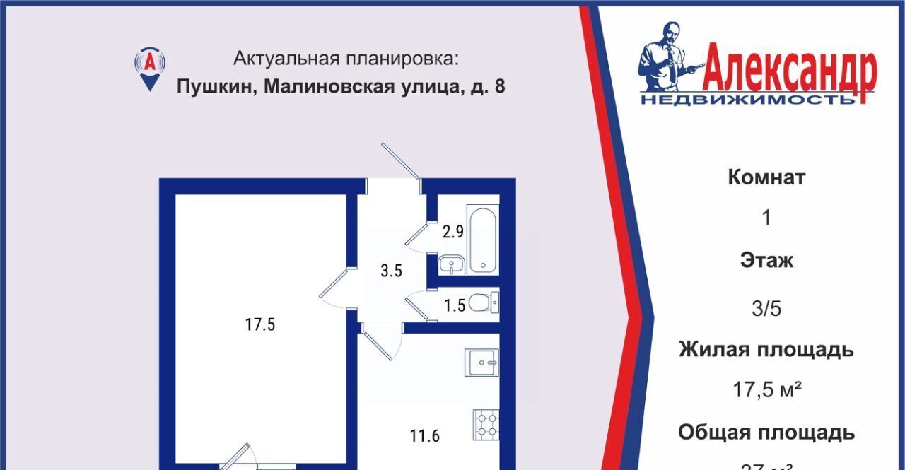 квартира г Пушкин ул Малиновская 8 Звездная фото 16