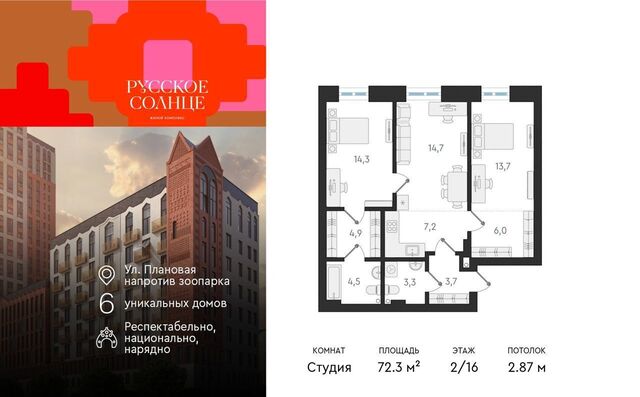 квартира р-н Заельцовский Заельцовская ЖК «Русское солнце» фото