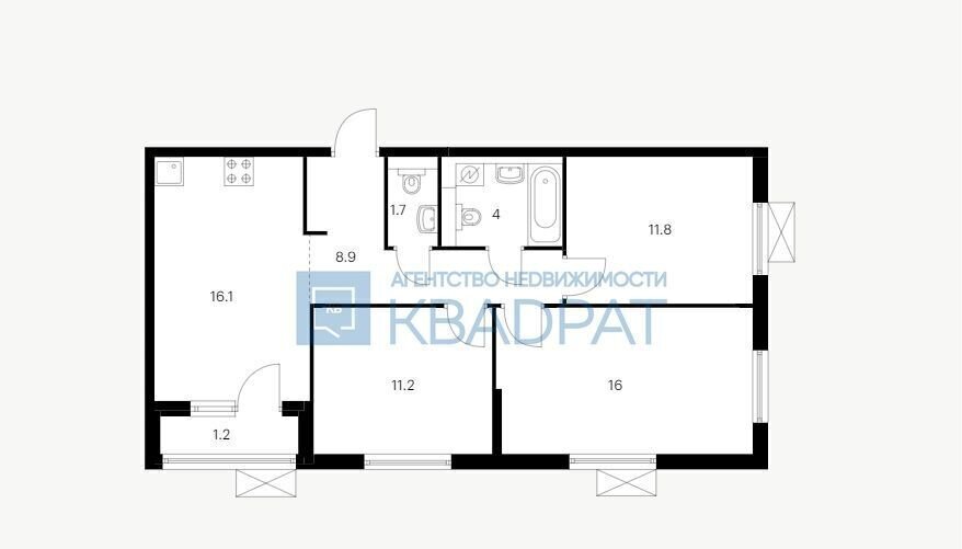 квартира г Ярославль р-н Фрунзенский ул Академика Колмогорова 24 Волга парк фото 3