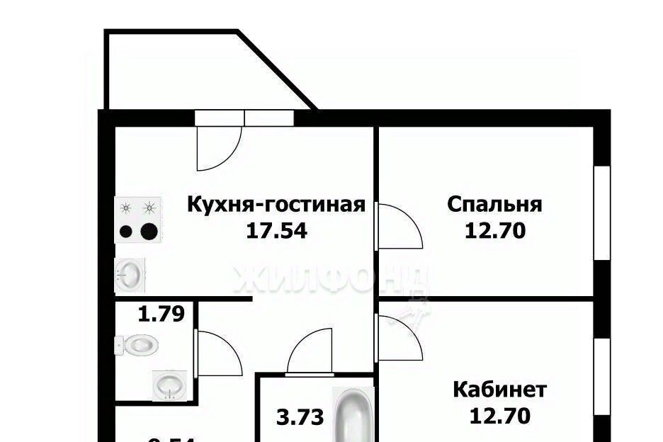 квартира г Новосибирск Золотая Нива ул Гурьевская 177/1 фото 19