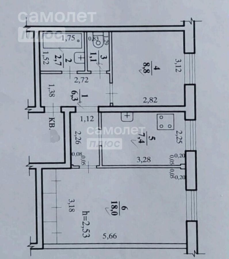 квартира г Чита п Текстильщиков р-н Черновский 4-й мкр-н, 8 фото 26