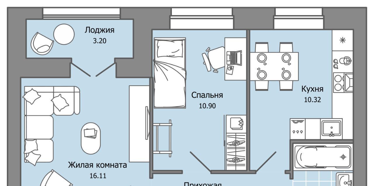 квартира г Ульяновск р-н Засвияжский Город Новаторов жилой комплекс, 3 фото 1