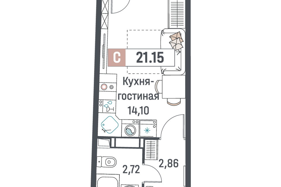 квартира р-н Всеволожский г Мурино пр-кт Авиаторов Балтики 25 Муринское городское поселение фото 1