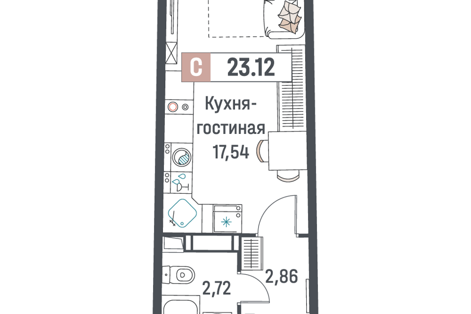 квартира р-н Всеволожский г Мурино пр-кт Авиаторов Балтики 25 Муринское городское поселение фото 1