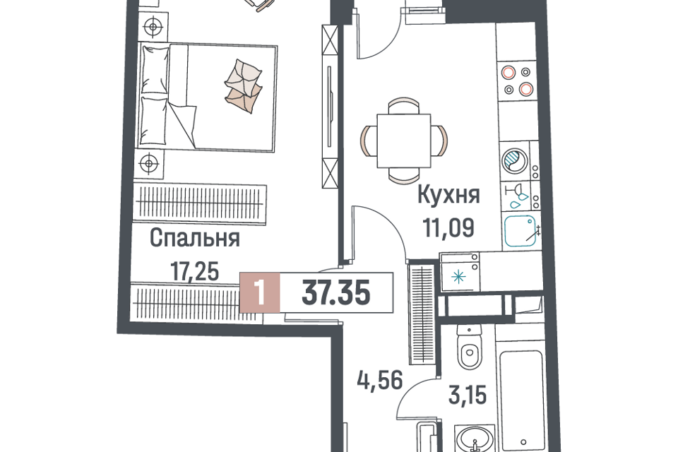 квартира р-н Всеволожский г Мурино пр-кт Авиаторов Балтики 25 Муринское городское поселение фото 1