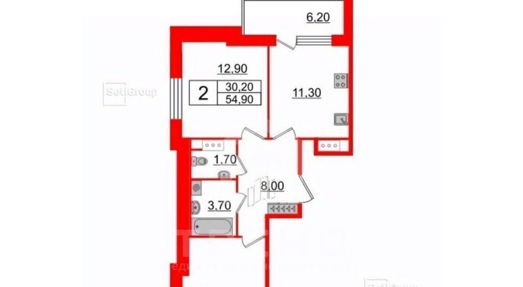 квартира г Санкт-Петербург метро Удельная ул Манчестерская 5к/1 фото 2