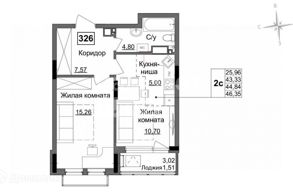 квартира г Ижевск р-н Индустриальный ул Парковая 5а городской округ Ижевск фото 5