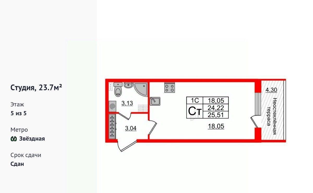 квартира г Санкт-Петербург метро Московская ш Пулковское 95к/3 округ Пулковский меридиан фото 1