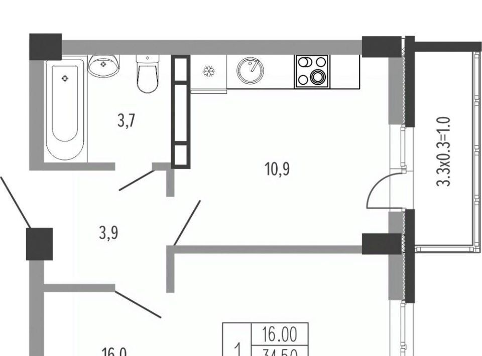 квартира г Краснодар р-н Прикубанский Фестивальный фото 1