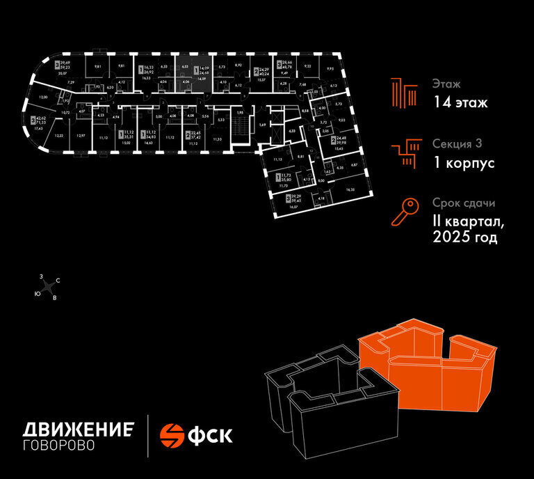 квартира г Щербинка квартал № 1 метро Говорово ЗАО район Солнцево № 3, жилой комплекс Движение. Говорово, к 1 фото 3