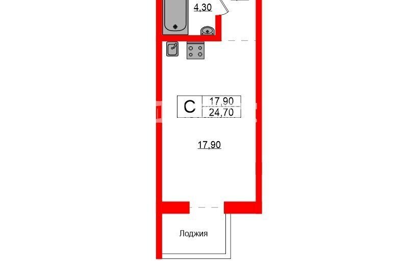 квартира р-н Всеволожский г Сертолово Парнас, Верная улица, 4к 3 фото 21