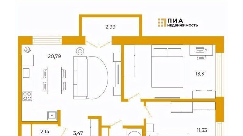 квартира р-н Всеволожский г Кудрово пр-кт Строителей 3 Улица Дыбенко, Заневское городское поселение фото 2