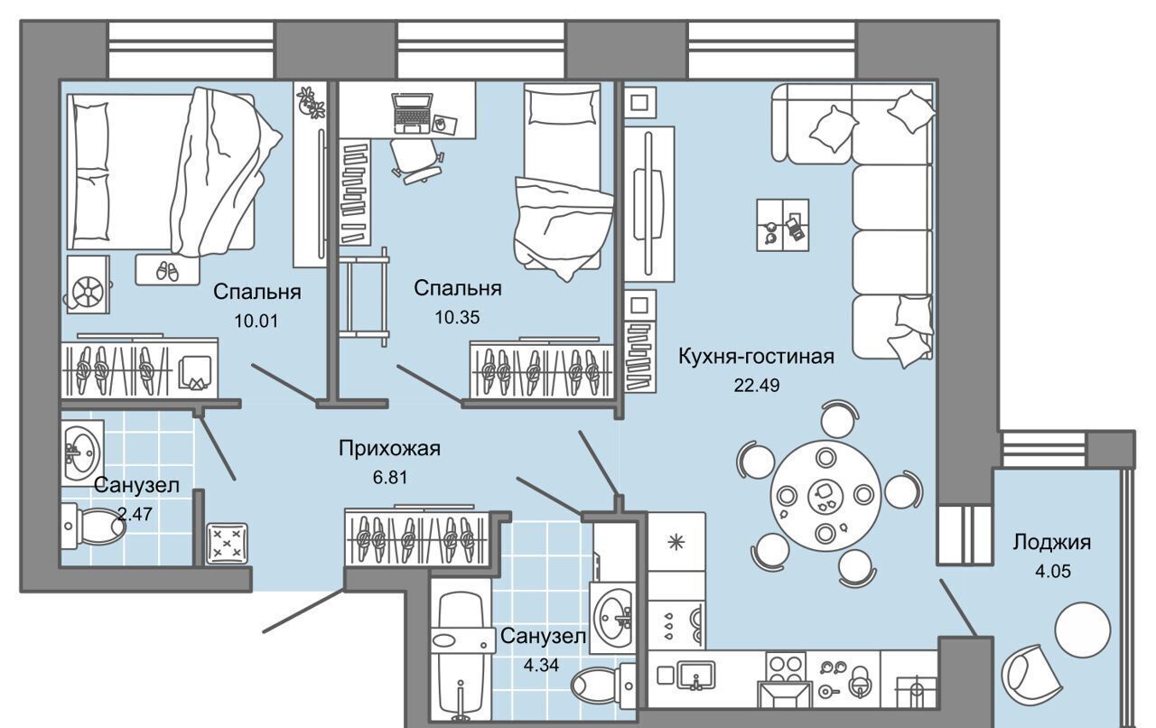 квартира г Ульяновск р-н Заволжский пр-кт Столыпина 2б фото 1