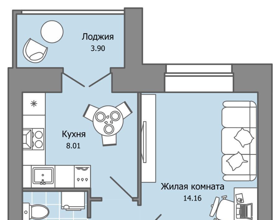 квартира г Ульяновск р-н Засвияжский Город Новаторов жилой комплекс, 3 фото 1