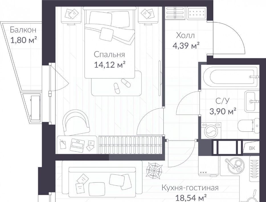 квартира р-н Всеволожский г Сертолово Озерки, Верен Норт Сертолово жилой комплекс фото 1