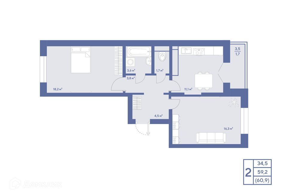 квартира г Троицк Троицкий административный округ, СНТ Ветеран-1, к 3 фото 2