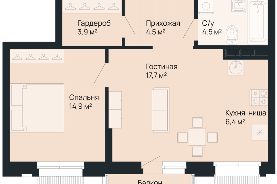 квартира г Нижний Новгород р-н Советский городской округ Нижний Новгород, Строящийся жилой дом фото 1