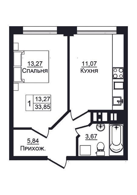 квартира р-н Тахтамукайский пгт Яблоновский Республика Адыгея Адыгея, жилой комплекс Портрет фото 1