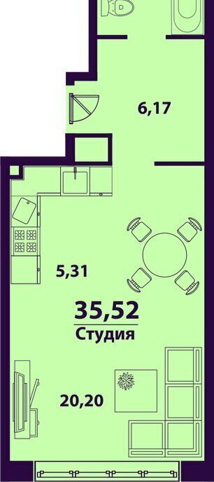 квартира г Ульяновск р-н Заволжский Верхняя Терраса ЖК «Сиреневый» 1 фото 1