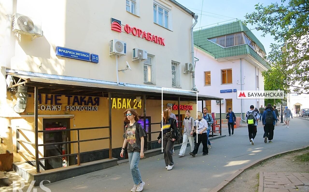 торговое помещение г Москва метро Бауманская Бауманка ул Фридриха Энгельса 3/5с 2 фото 1