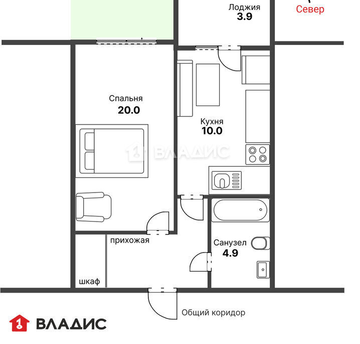 квартира г Санкт-Петербург метро Комендантский Проспект пр-кт Богатырский 32к/1 фото 30