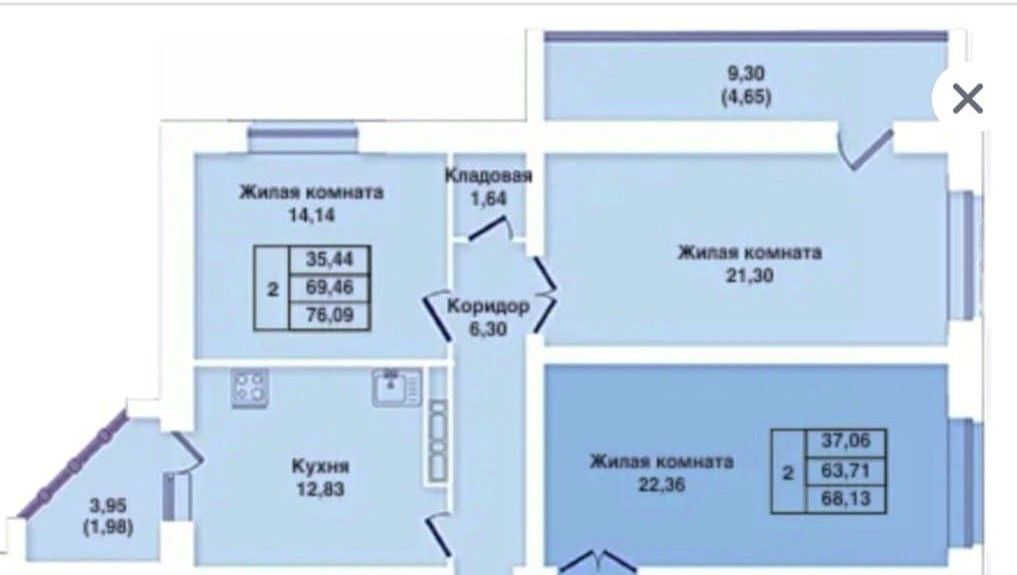 квартира г Орел р-н Железнодорожный ул Московская 76 фото 2