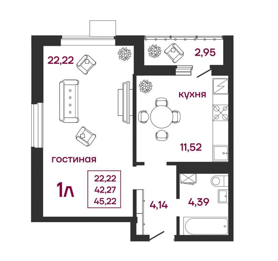 квартира г Пенза р-н Железнодорожный ул Баталина Микрорайон «Новобережье» з/у 31 фото 1