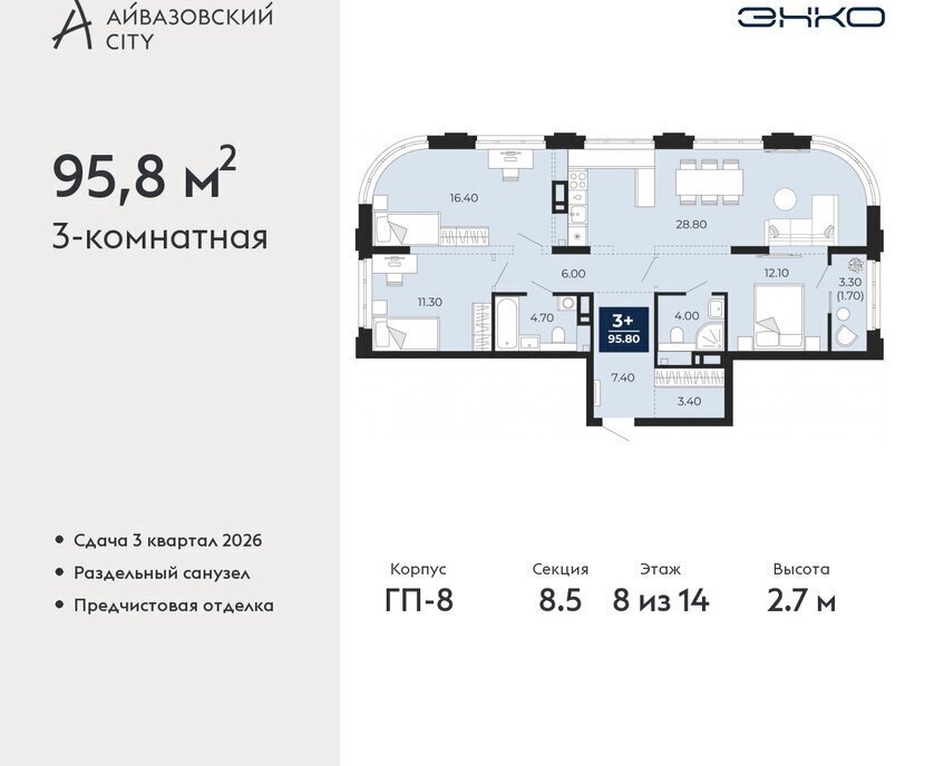 квартира г Тюмень ЖК Айвазовский Центральный административный округ фото 1