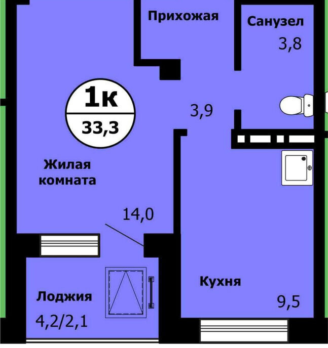 квартира г Красноярск р-н Свердловский ул Свердловская 6в микрорайон «Тихие зори (Культбытстрой)» фото 2