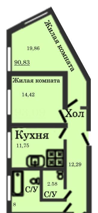 квартира г Калининград р-н Центральный ул Генерал-фельдмаршала Румянцева 11 фото 1