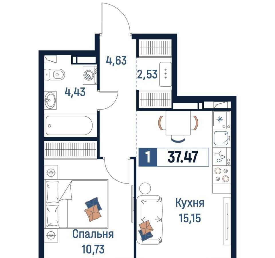 квартира р-н Всеволожский г Мурино ул Романовская 6 Девяткино, коп. 1 фото 1