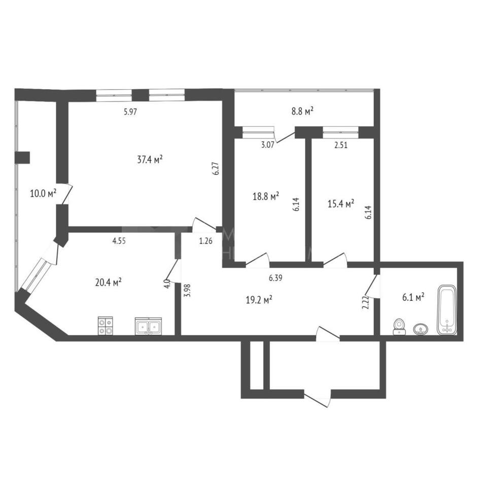 квартира г Тюмень ул Малыгина 56 Центральный административный округ фото 32