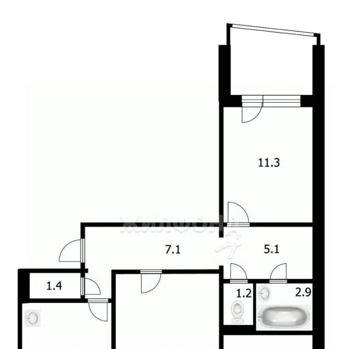 квартира р-н Новосибирский рп Краснообск 203 фото 6