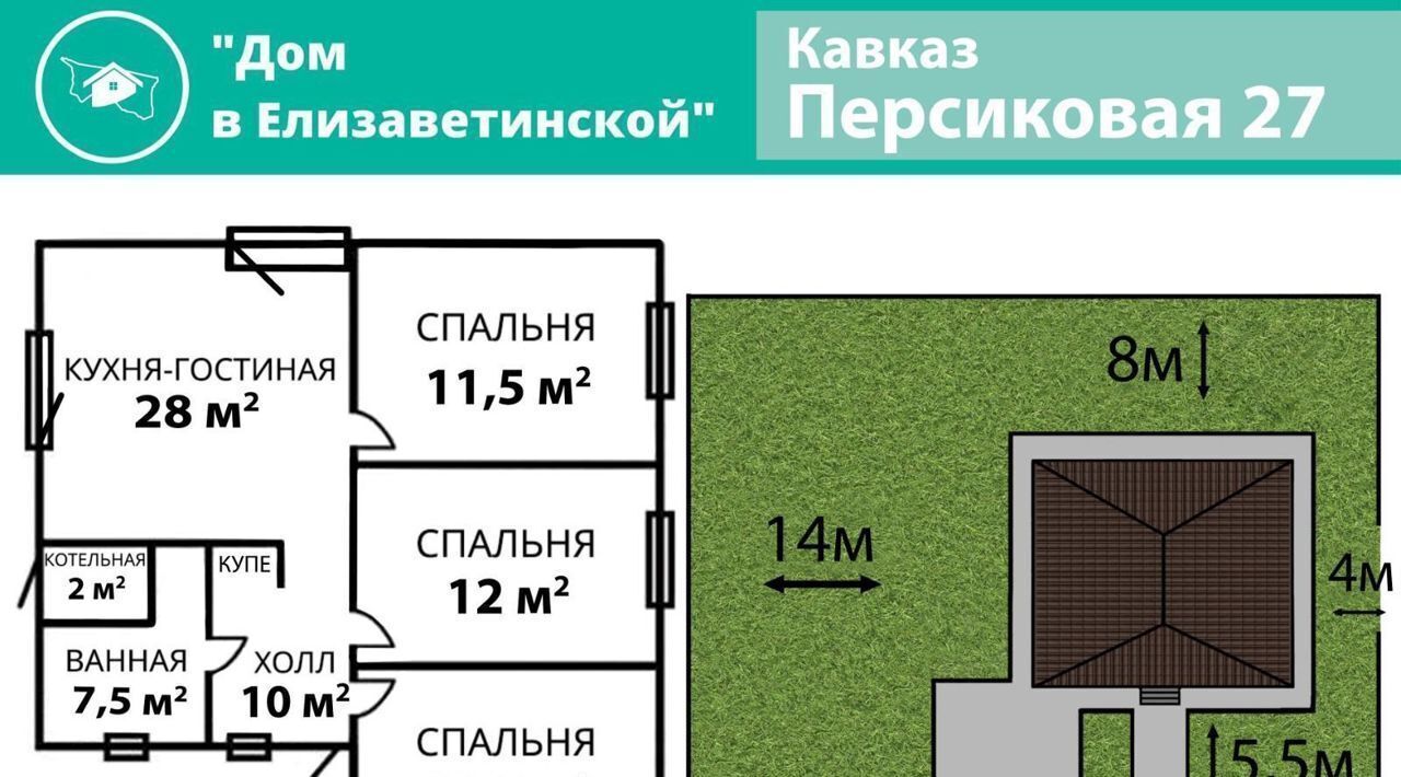 дом г Краснодар ст-ца Елизаветинская р-н Прикубанский снт Кавказ ул Персиковая муниципальное образование фото 2