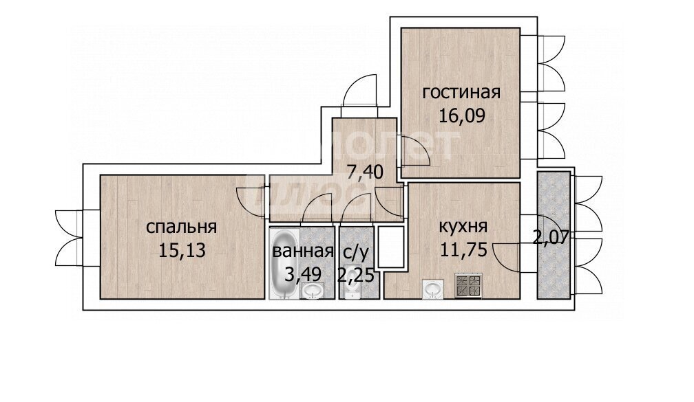 квартира р-н Уфимский с Миловка ул Аксакова 7 фото 20