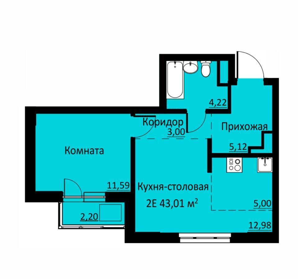 квартира р-н Пермский д Кондратово ул Водопроводная 6/2 ЖК «Ближе» фото 1