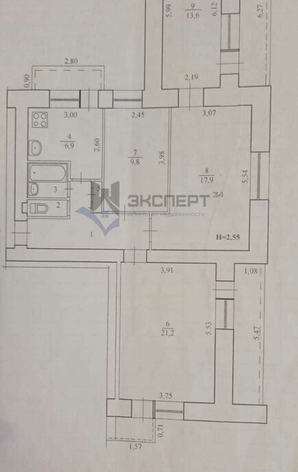 квартира г Волгоград р-н Краснооктябрьский ул им. генерала Штеменко 54 фото 17