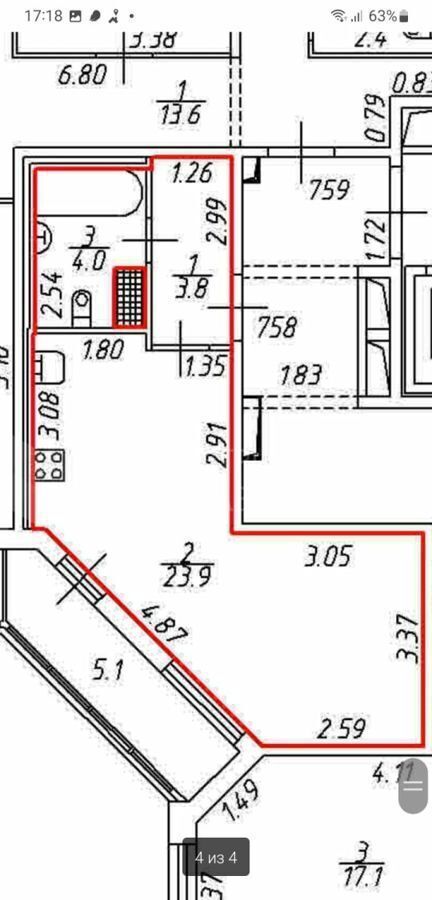 квартира г Санкт-Петербург метро Пионерская пр-кт Богатырский 2а округ Комендантский аэродром фото 29