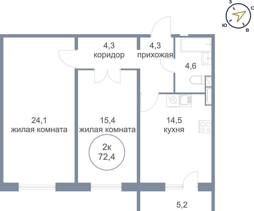 квартира г Сургут р-н Восточный тракт Югорский 54/1 жилой дом по Югорскому тракту фото 1