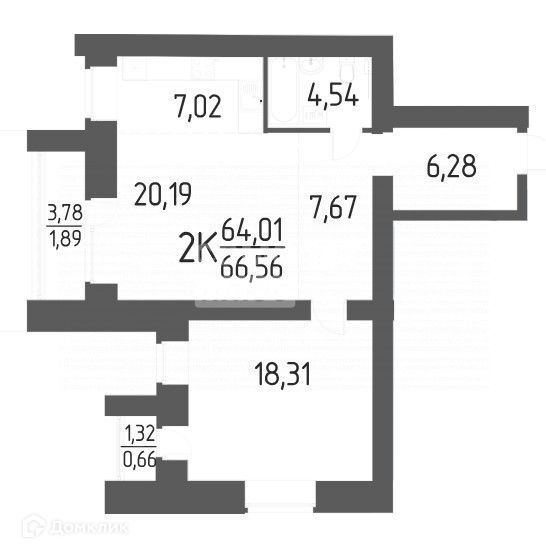 квартира р-н Томский д Кисловка улица Василия Кандинского, 2 фото 1