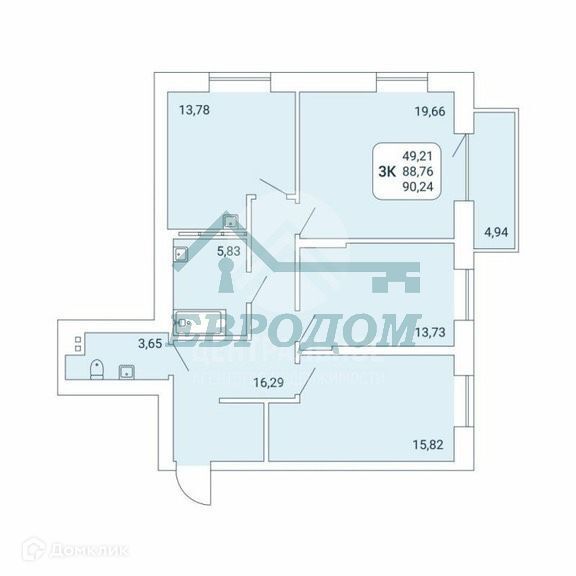 квартира г Новосибирск р-н Ленинский ул Немировича-Данченко 167/2 городской округ Новосибирск фото 5