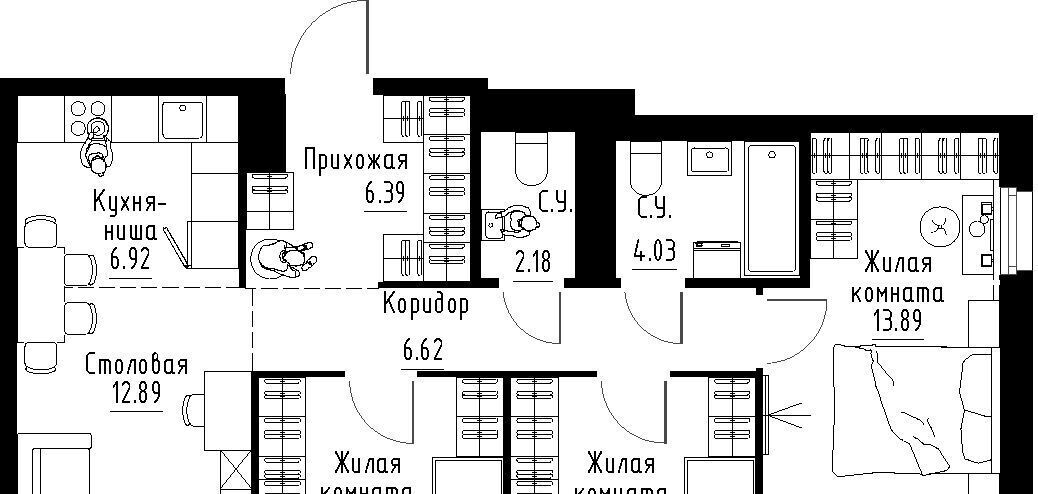 квартира г Екатеринбург р-н Чкаловский Ботаническая б-р Золотистый 15 ЖК «Солнечный» фото 1